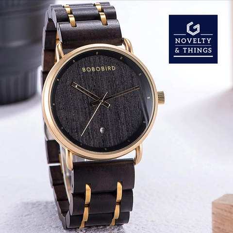 Wooden Date Display Watch