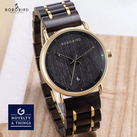 Wooden Date Display Watch
