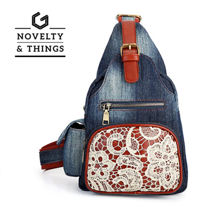 Denim Single Strap Backpack