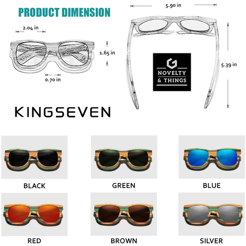 KINGSEVEN Retro Bamboo Sunglasses