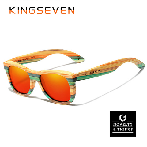 KINGSEVEN Retro Bamboo Sunglasses