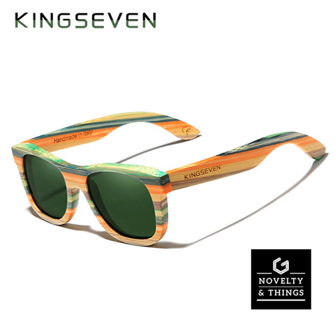 KINGSEVEN Retro Bamboo Sunglasses