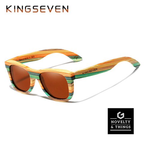 KINGSEVEN Retro Bamboo Sunglasses