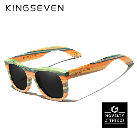 KINGSEVEN Retro Bamboo Sunglasses