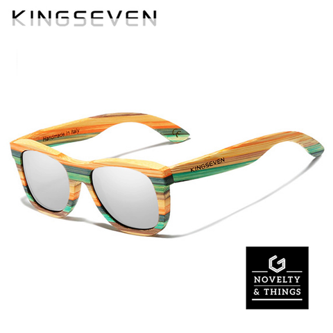 KINGSEVEN Retro Bamboo Sunglasses