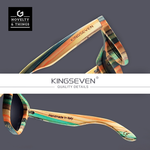 KINGSEVEN Retro Bamboo Sunglasses