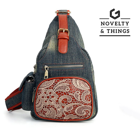 Denim Single Strap Backpack