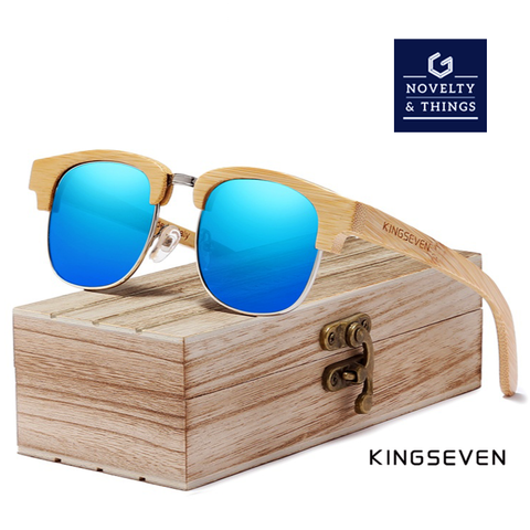 KINGSEVEN Retro Wooden Sunglasses