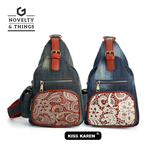 Denim Single Strap Backpack