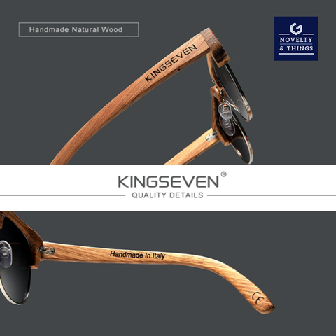 KINGSEVEN Retro Wooden Sunglasses V2