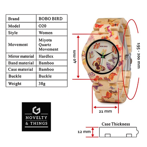 Butterfly Bamboo Watch
