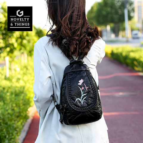 Embroidered Leather Backpacks V2