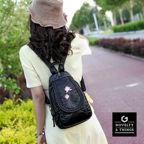 Embroidered Leather Backpacks V2