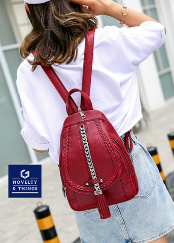 Braided Leather Backpack