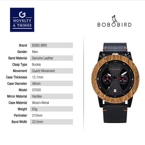 Wooden Chronograph Watch V3