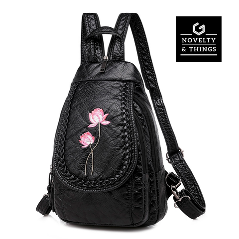 Embroidered Leather Backpacks V2