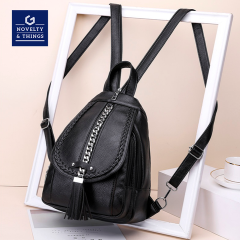 Braided Leather Backpack