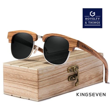 KINGSEVEN Retro Wooden Sunglasses V2