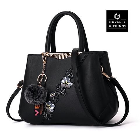 Flower Embroidered Handbag