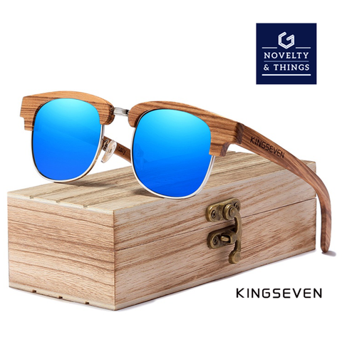 KINGSEVEN Retro Wooden Sunglasses V2