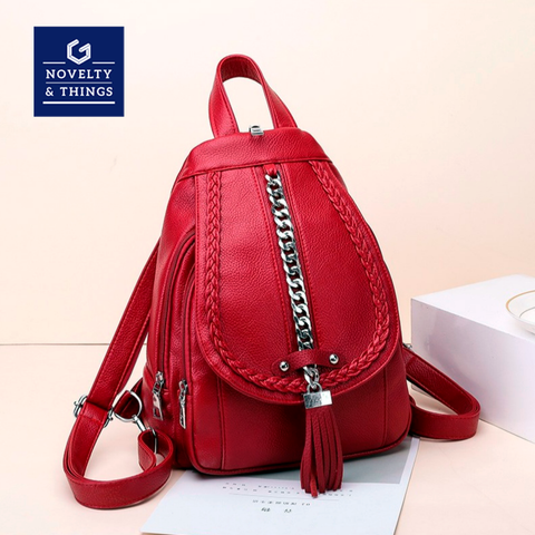 Braided Leather Backpack