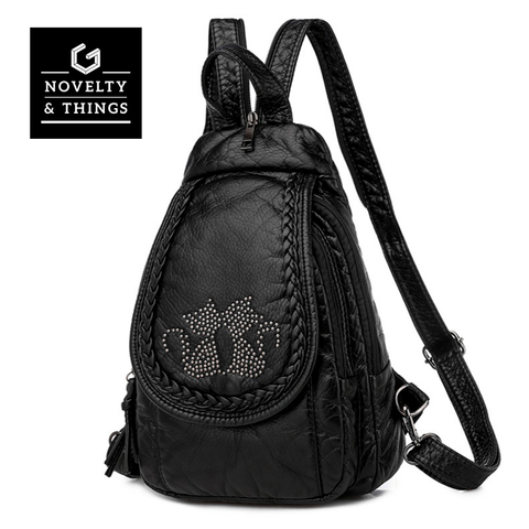 Embroidered Leather Backpacks