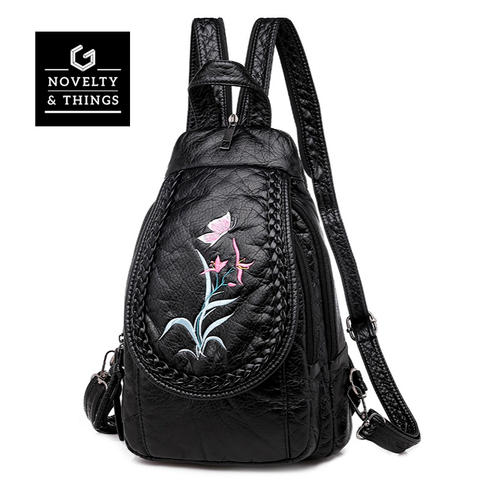 Embroidered Leather Backpacks V2