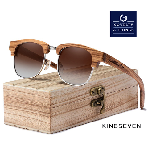 KINGSEVEN Retro Wooden Sunglasses V2