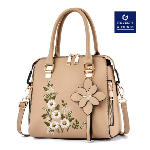 Flower Embroidered Handbag V2