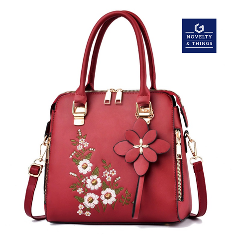 Flower Embroidered Handbag V2