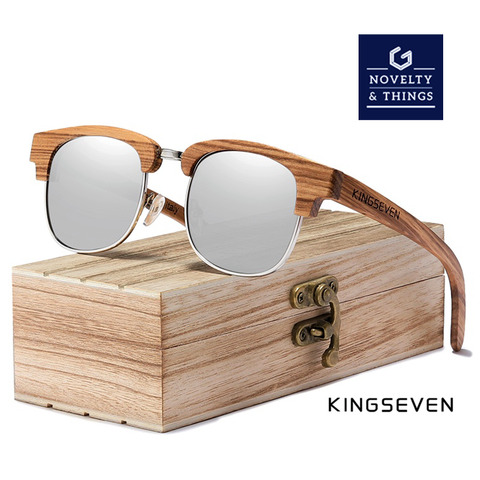 KINGSEVEN Retro Wooden Sunglasses V2
